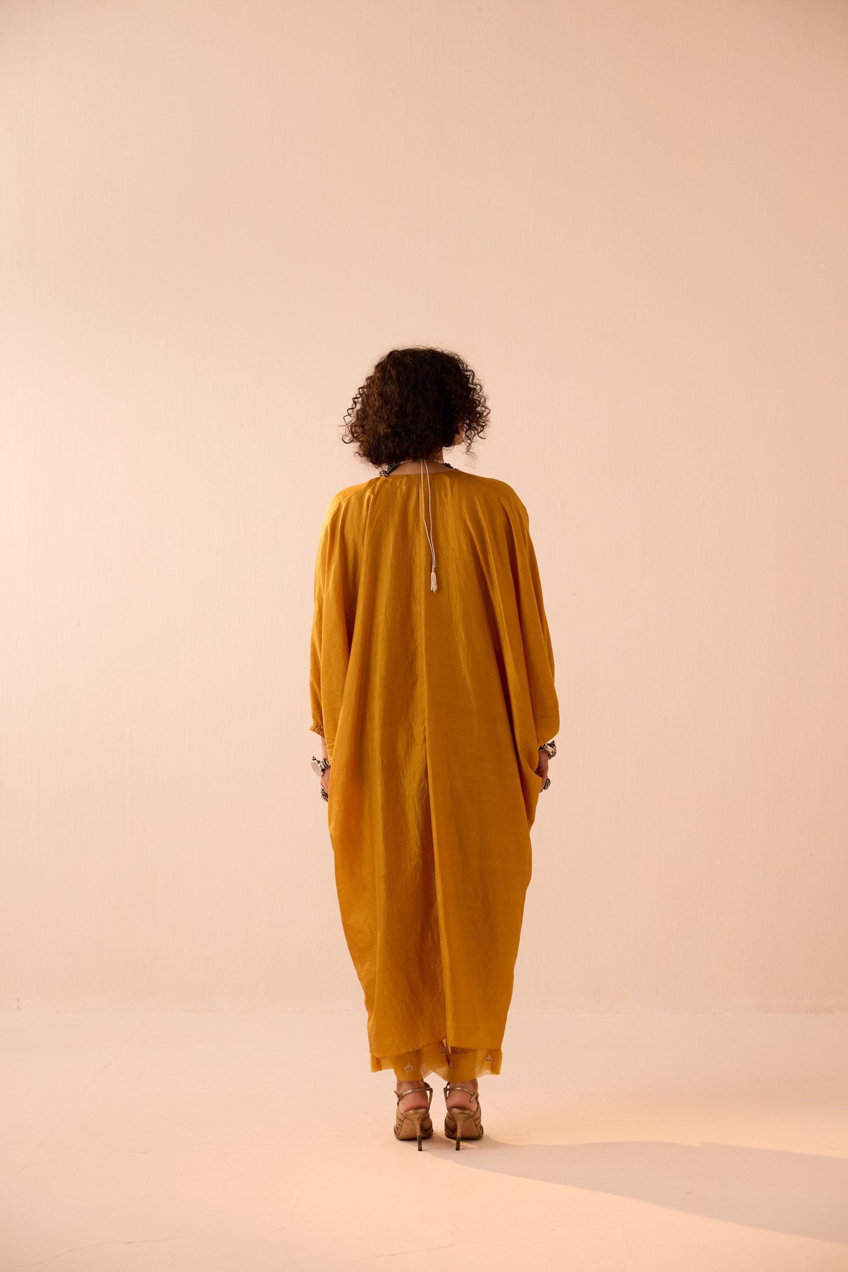 YELLOW KAFTAN COORD