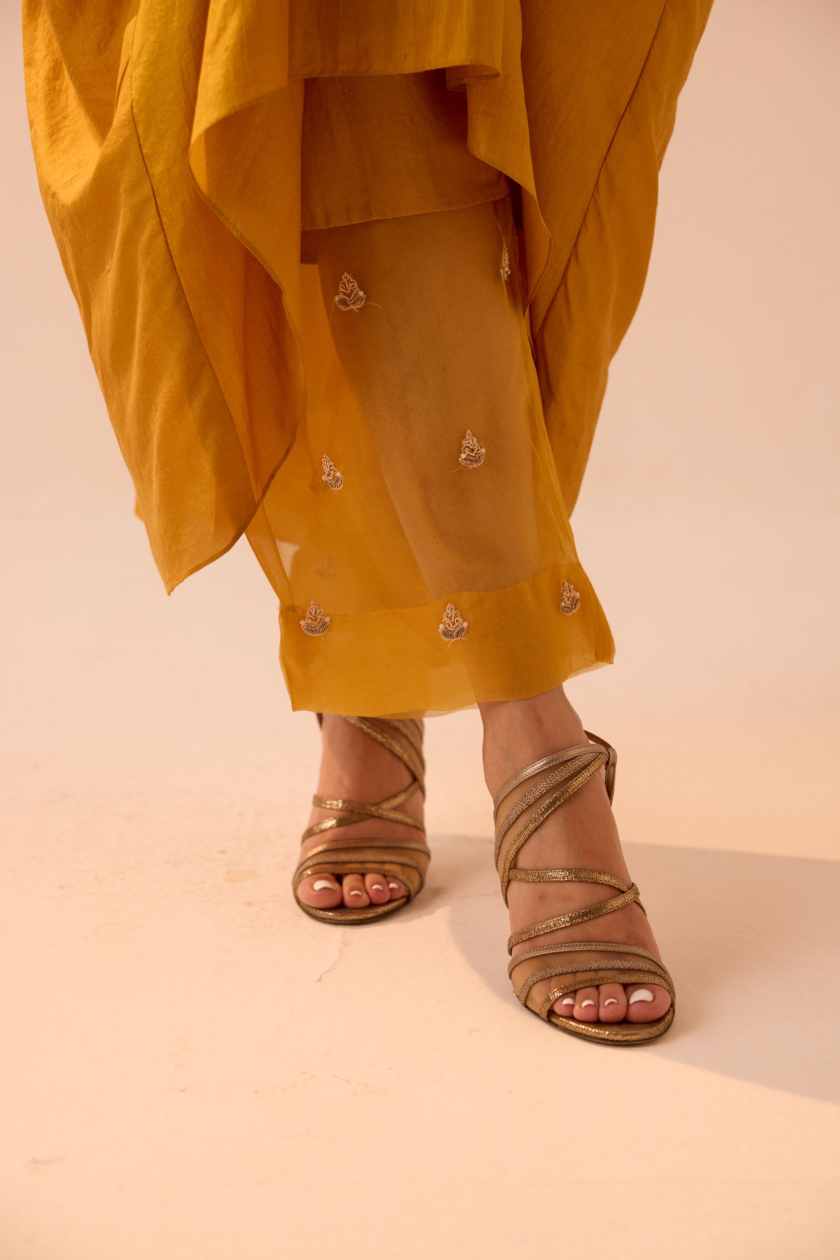 YELLOW KAFTAN COORD