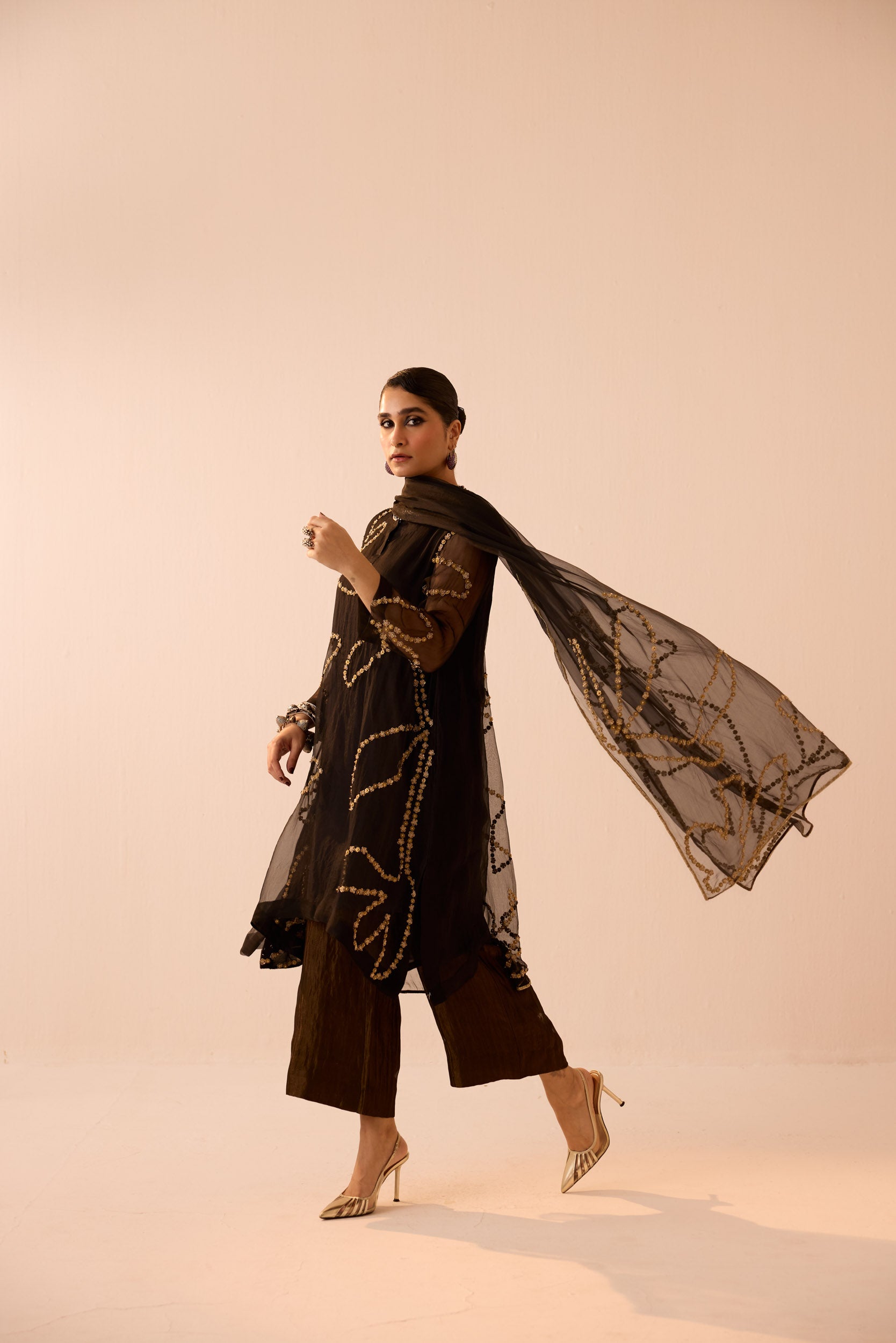 BLACK KURTA SET
