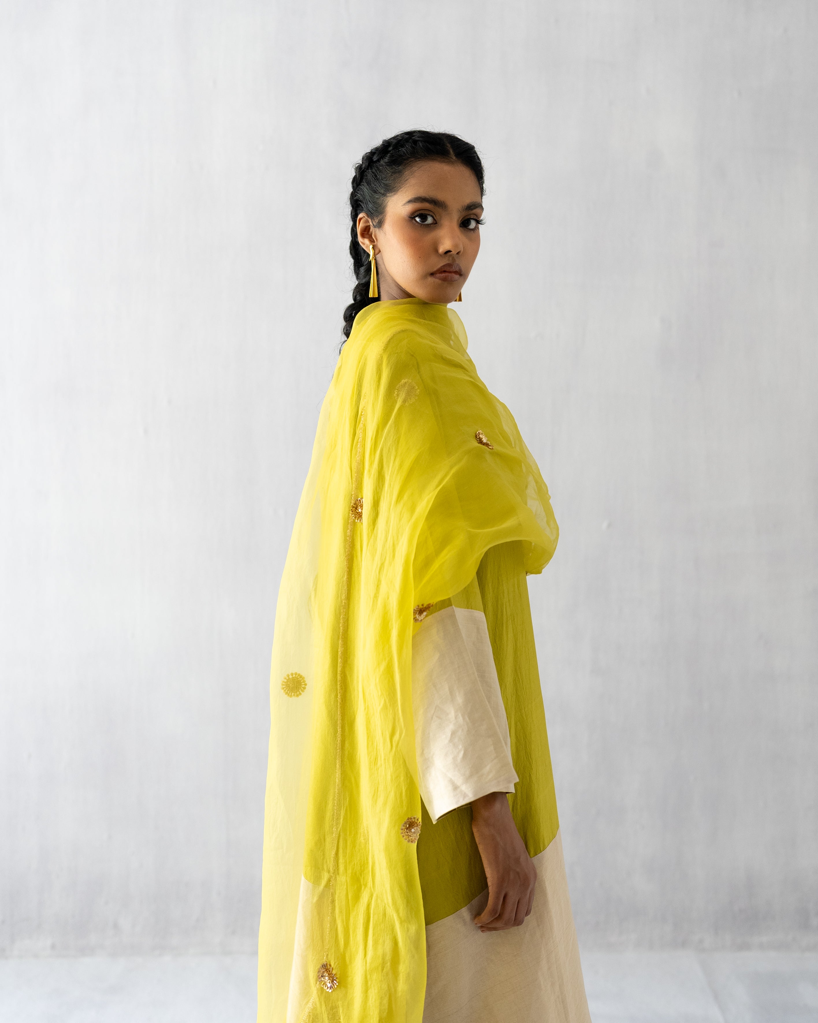Lime green A line tissue suit
