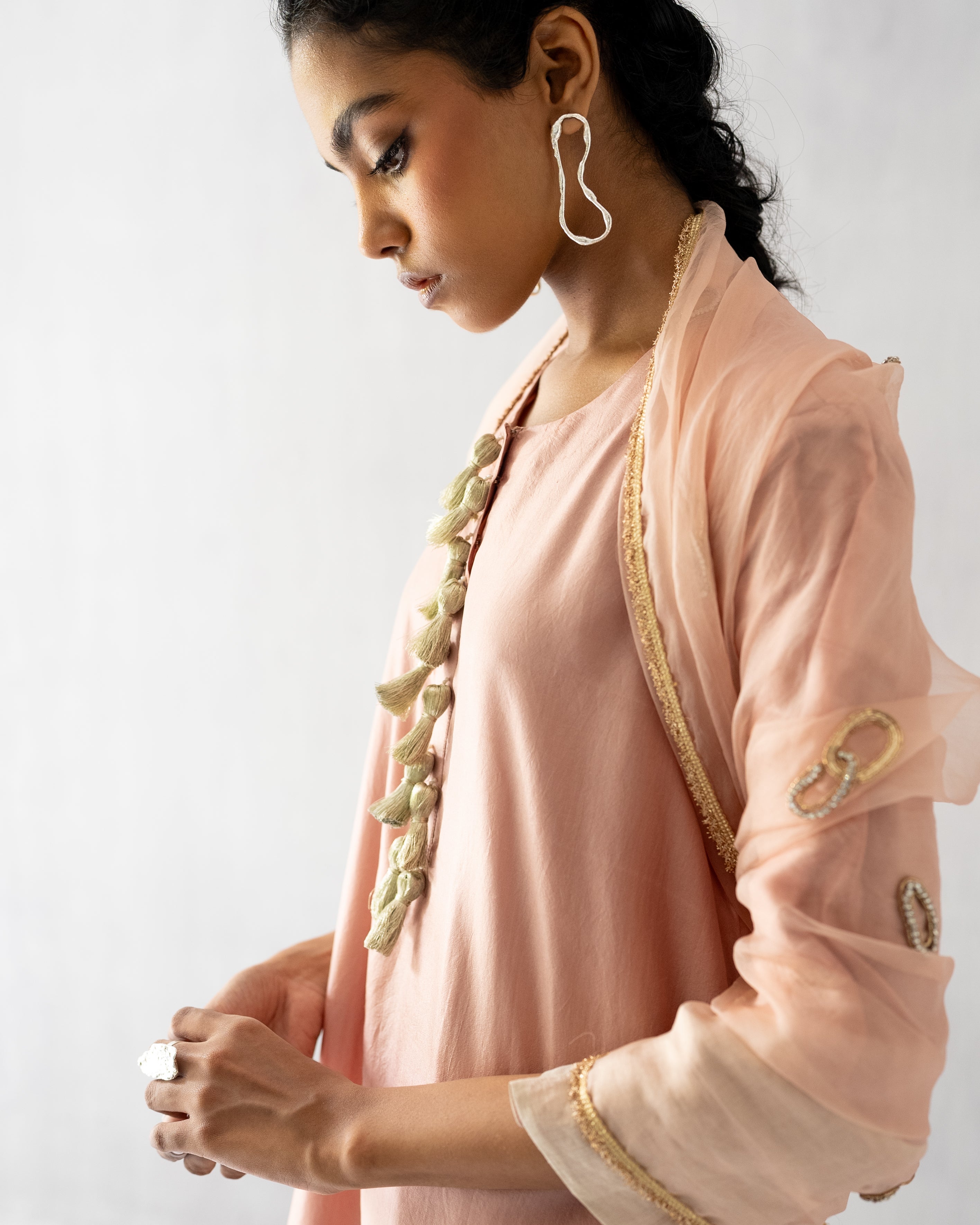 Pink A line tissue suit