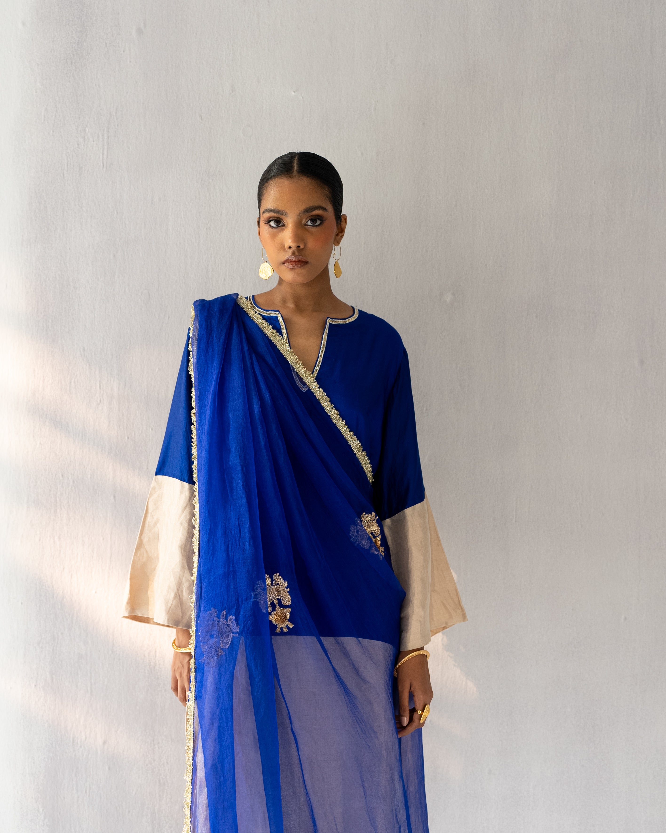 Blue A line tissue suit