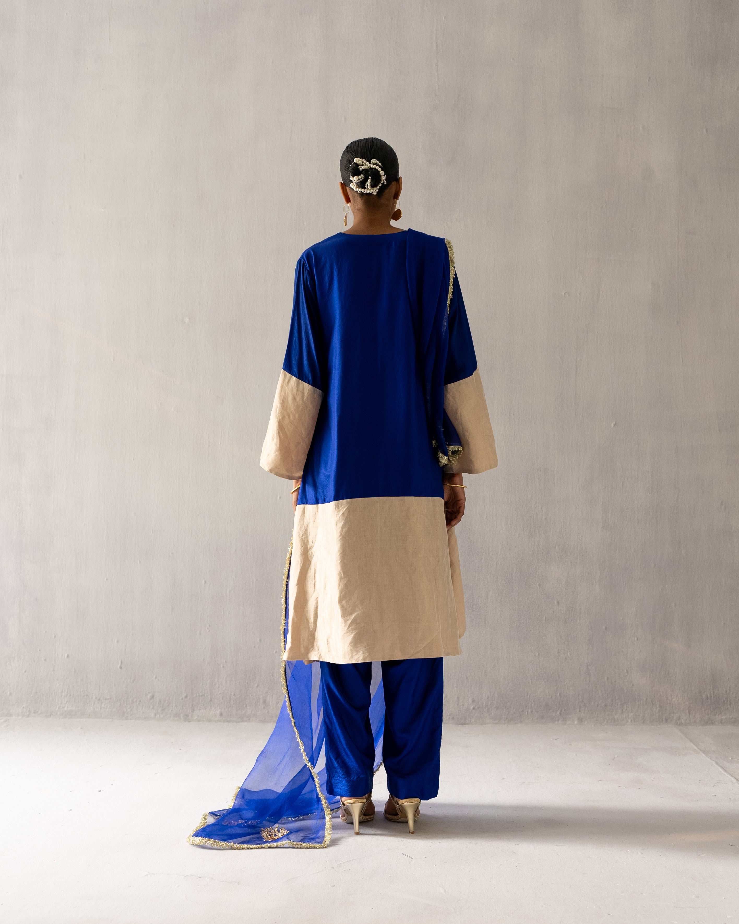 Blue A line tissue suit