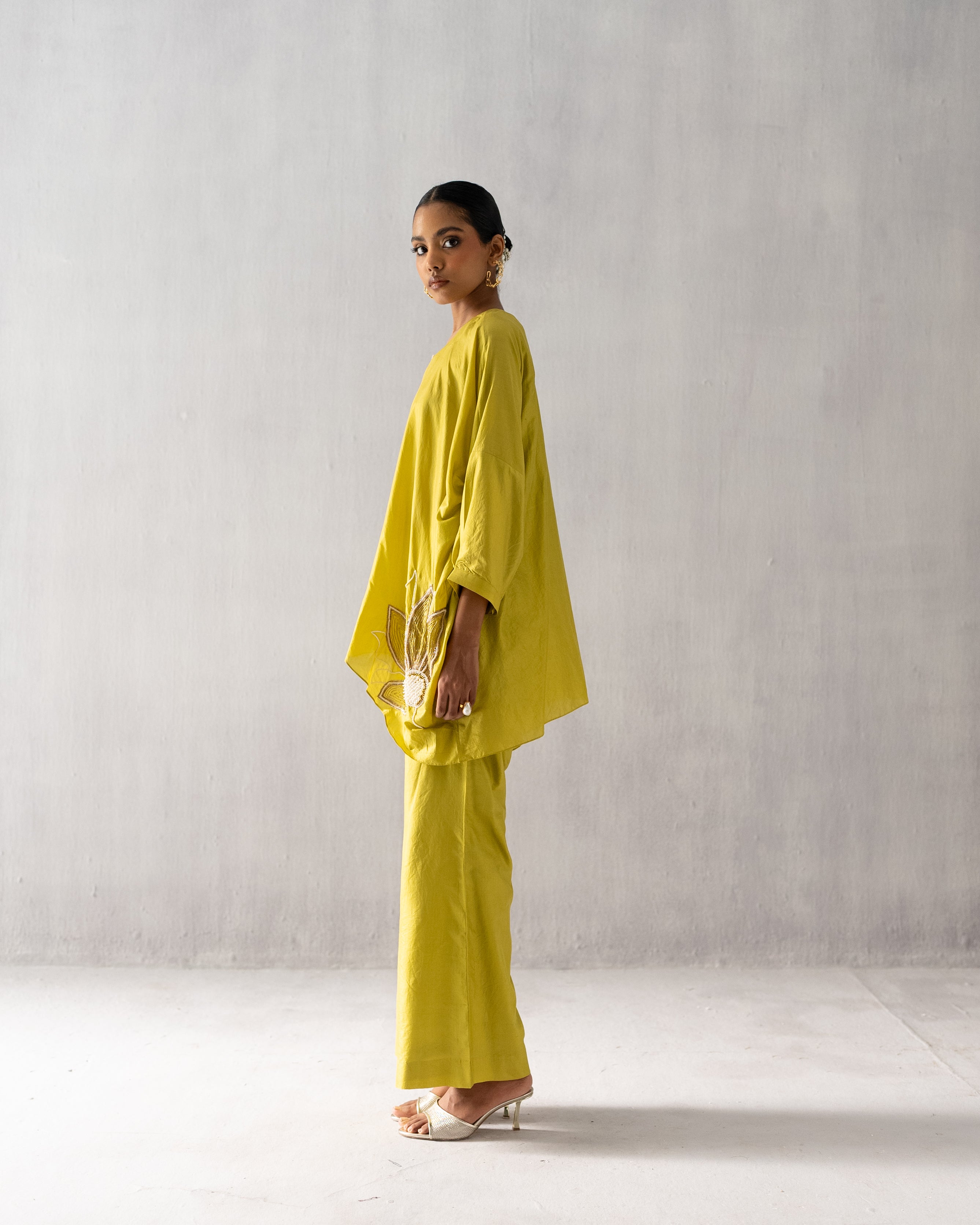 Lime green Kaftan Coord