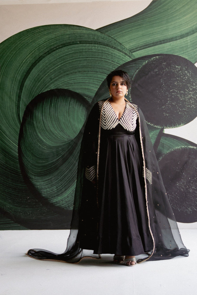 BLACK ANARKALI - XS - Anarkali Set
