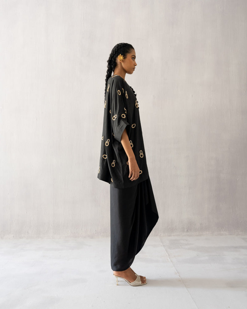 Black Kaftan with skirt - Suit