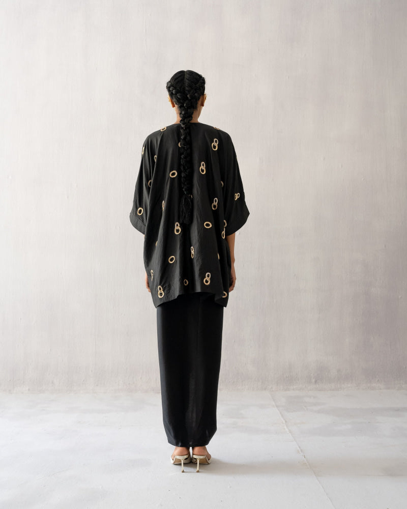 Black Kaftan with skirt - Suit