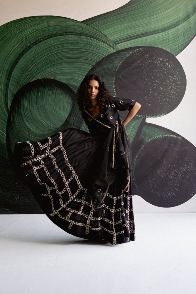 BLACK LEHENGA - XS - Lehengas set