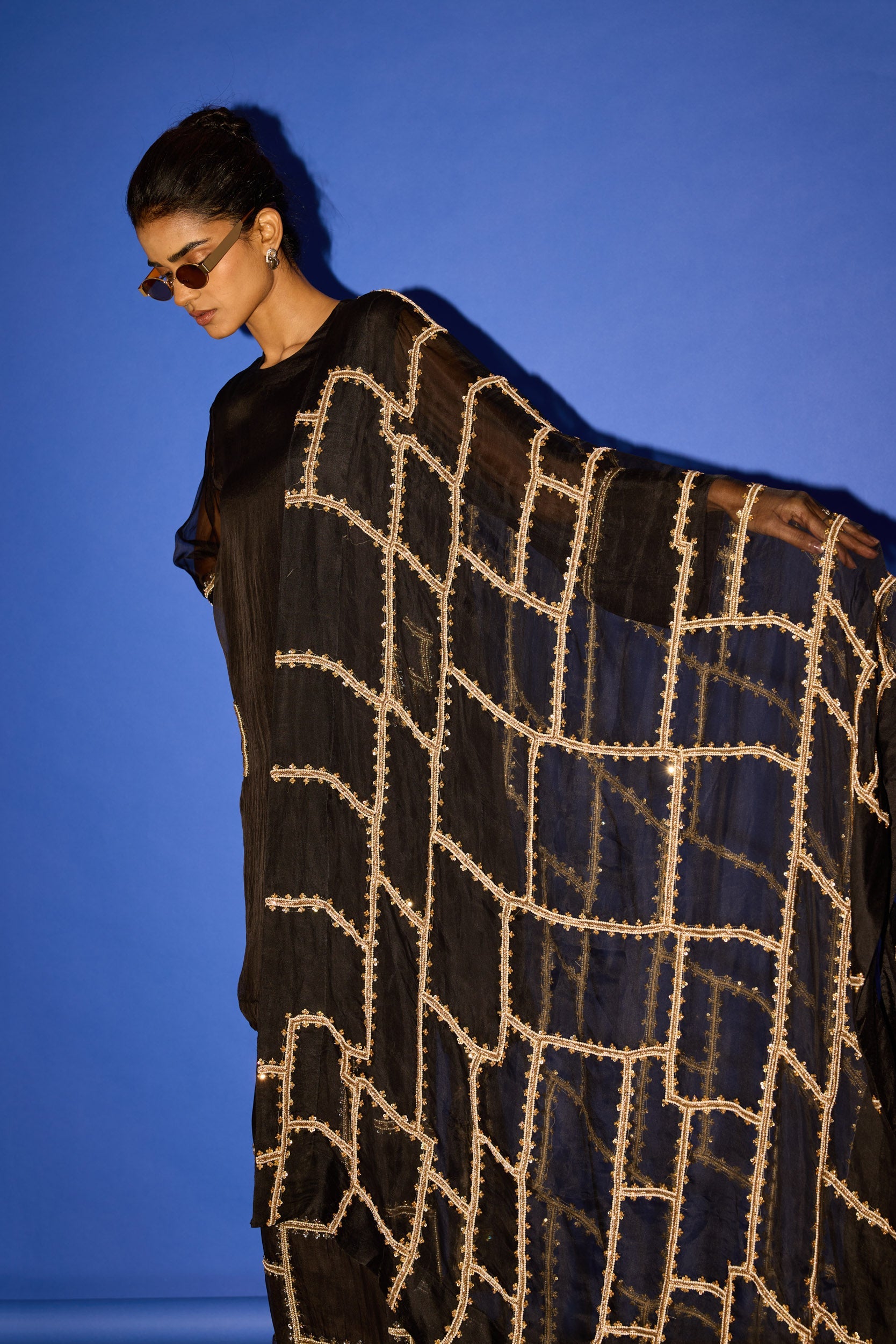 Black Line work Dupatta - Dupatta