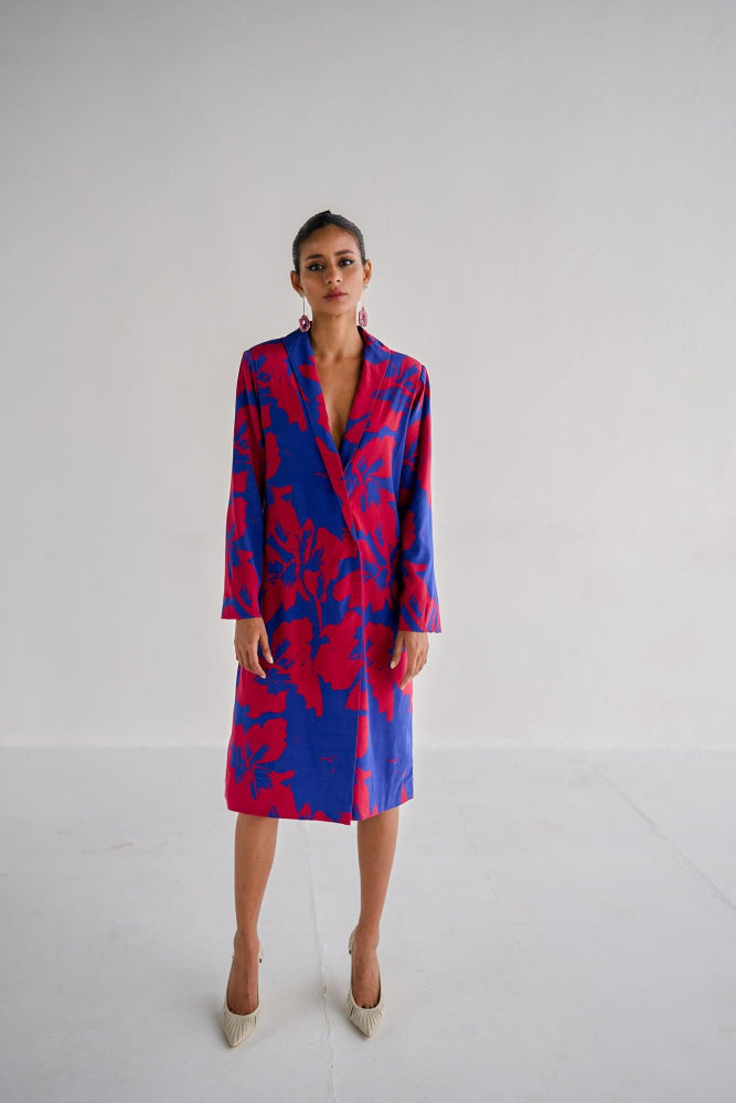 BLUE JACKET DRESS - Esha Arora