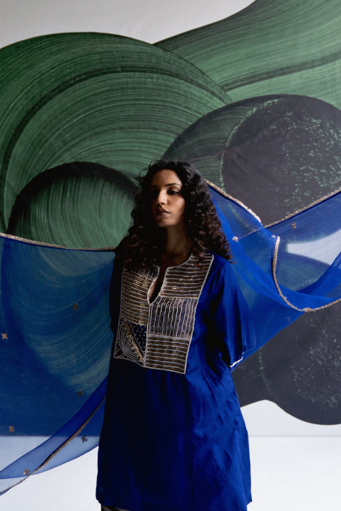 BLUE KURTA SET - kurta set