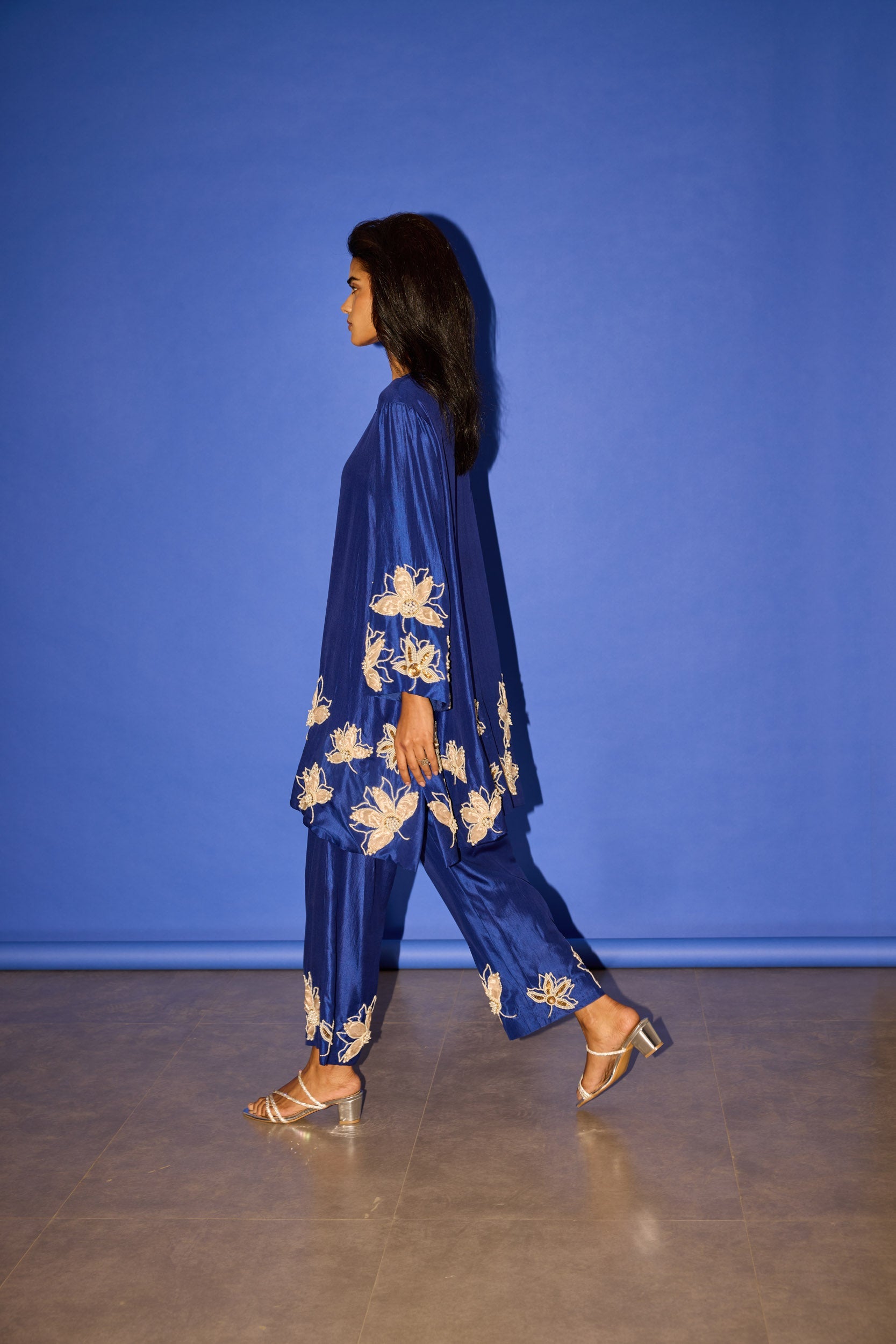 Blue Silk Suit - Suit