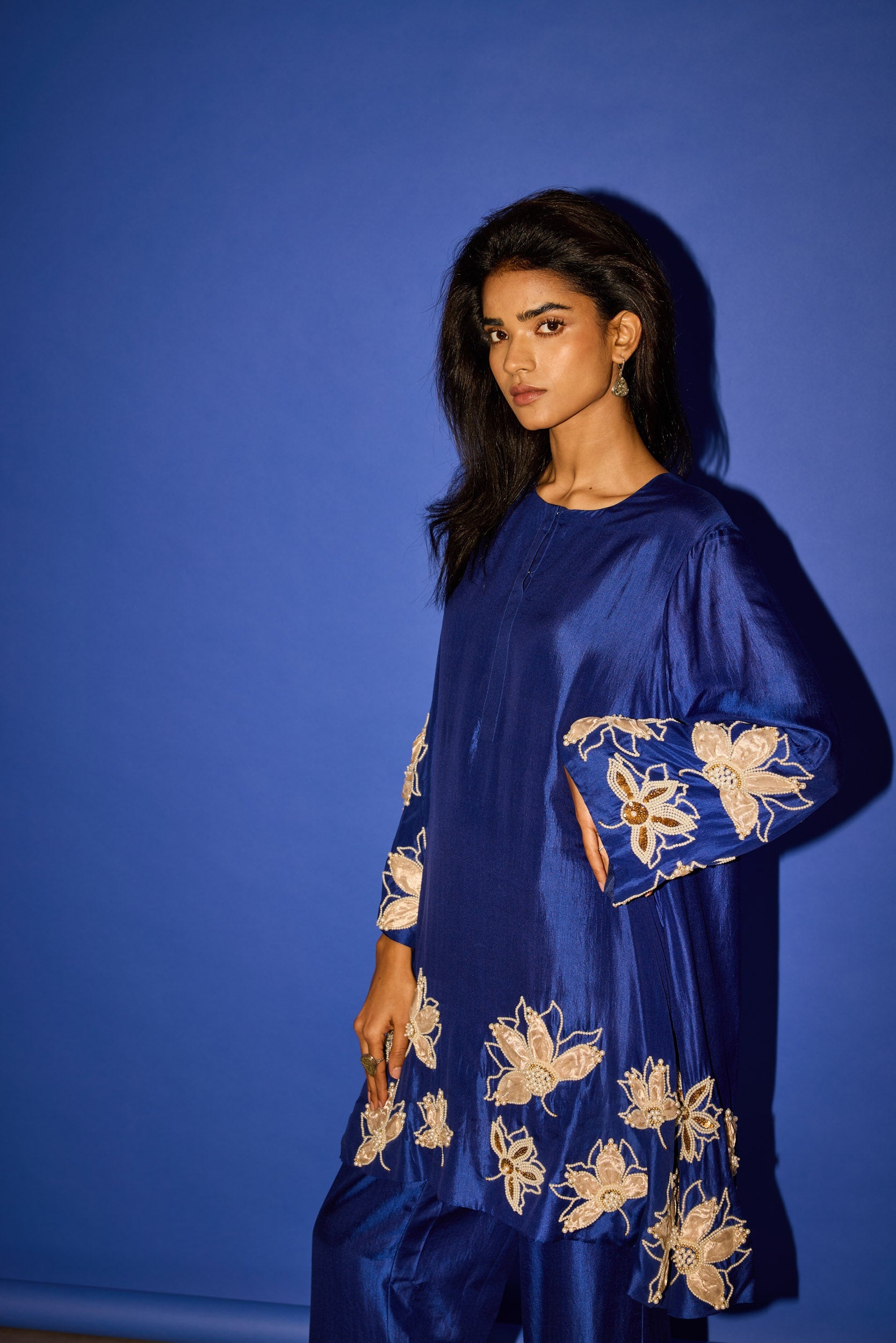Blue Silk Suit - Suit