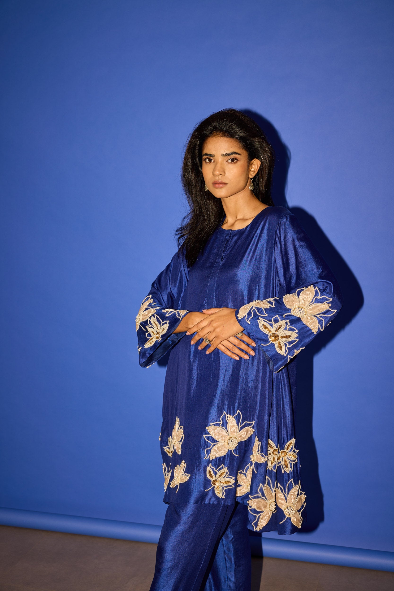 Blue Silk Suit - XS - Suit