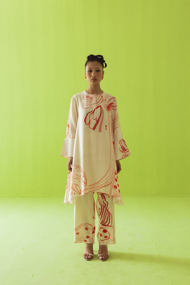 CREAM A LINE COORD - coord set