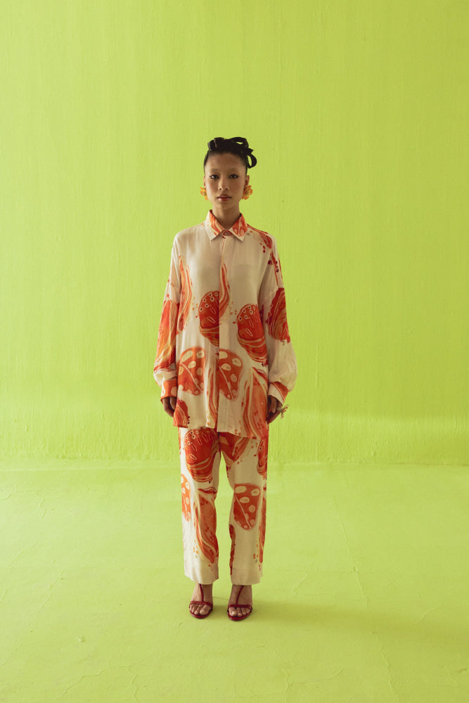 CREAM AND ORANGE COORD SET - coord set