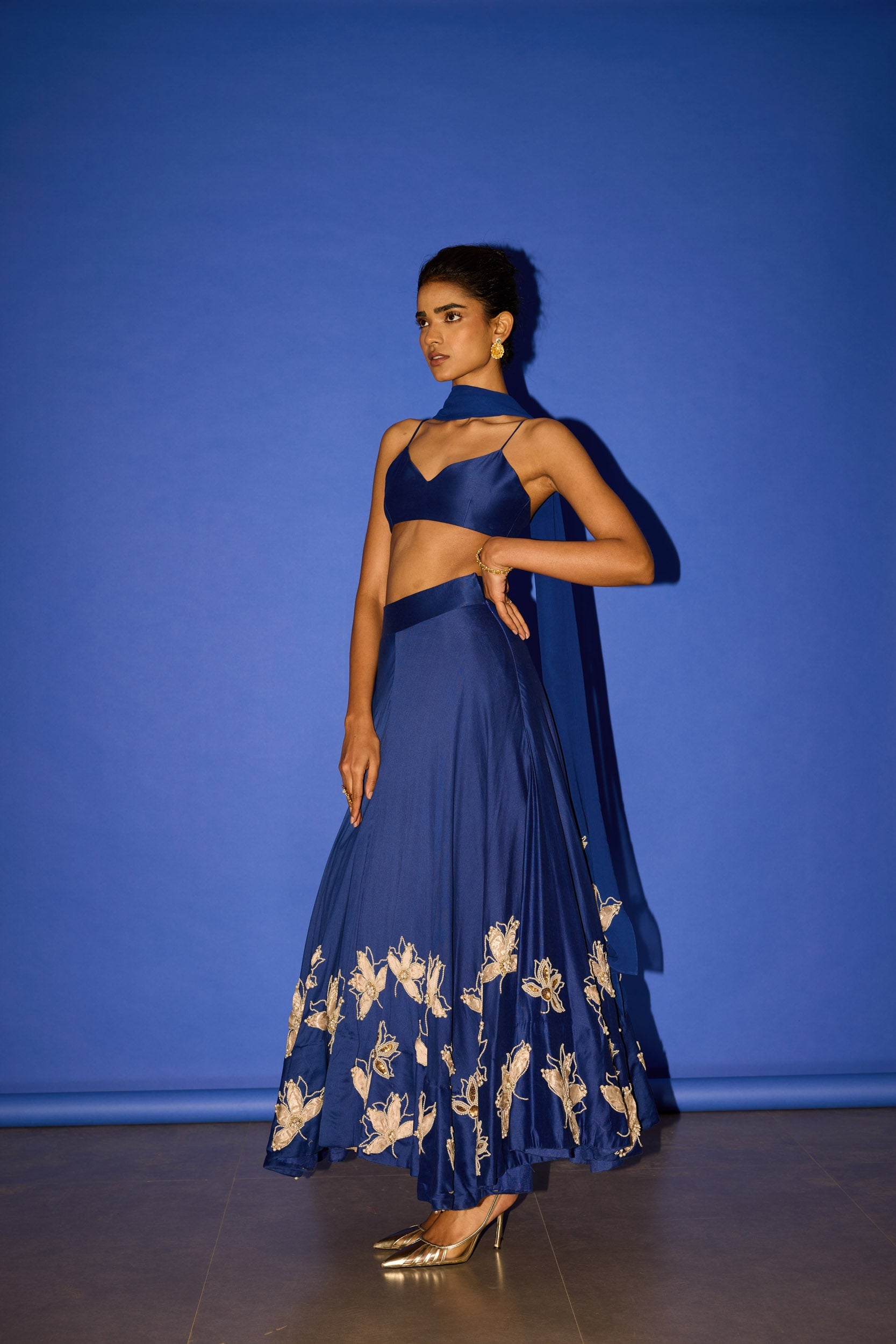 Crop top with Lehenga Skirt - XS - Lehenga Set