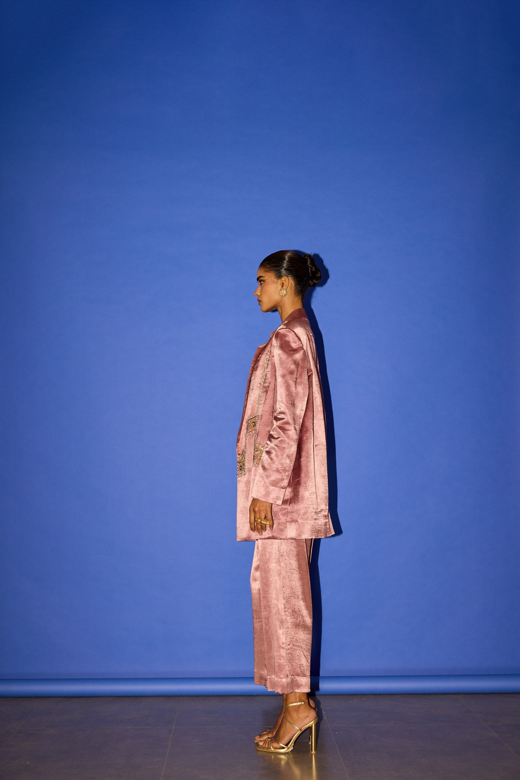 Dusky Pink Blazer Set - blazer set