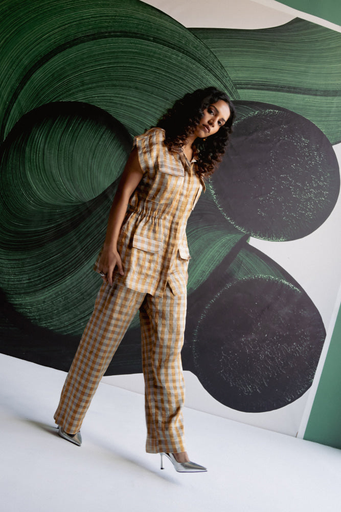Gold Check Coord Set - coord set