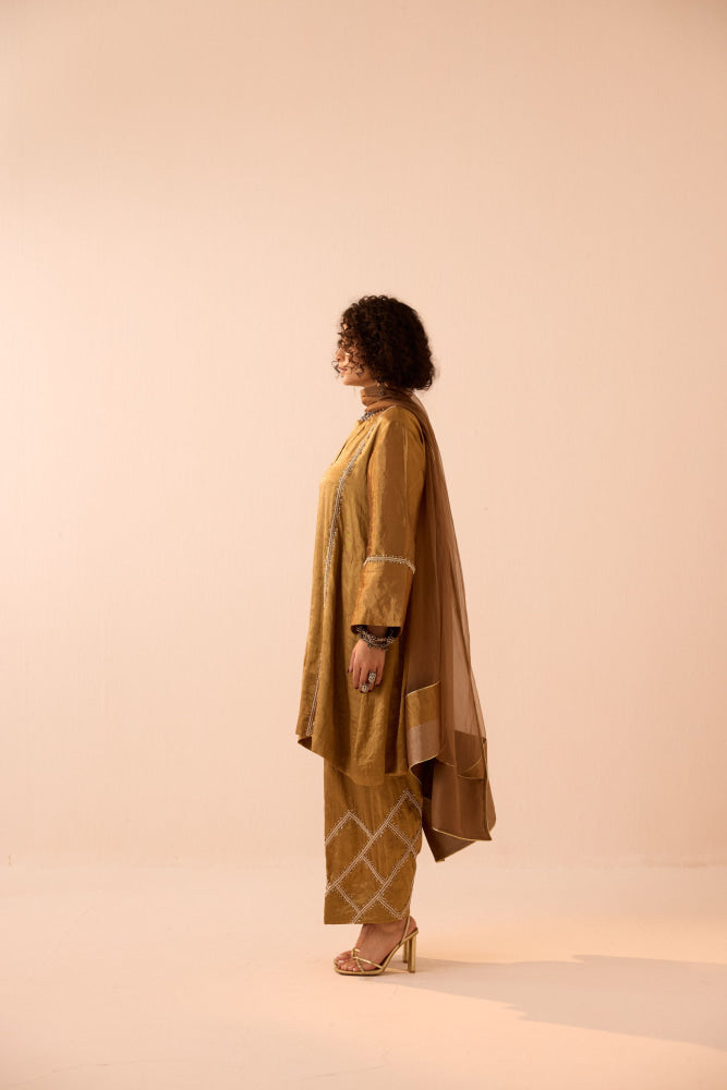 GOLD KURTA SALWAR SET - kurta set