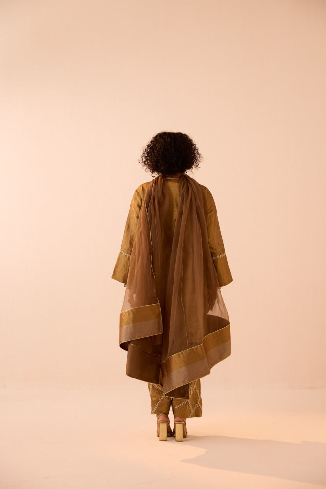 GOLD KURTA SALWAR SET - kurta set