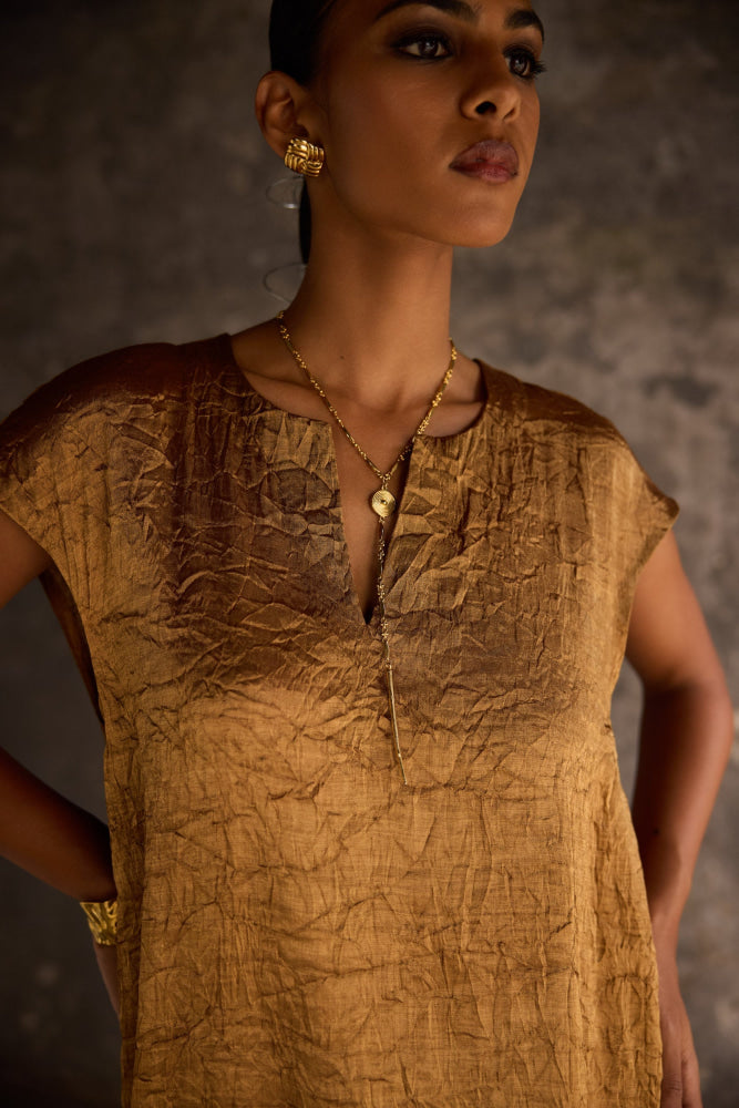 Golden Mica Dress - kaftan