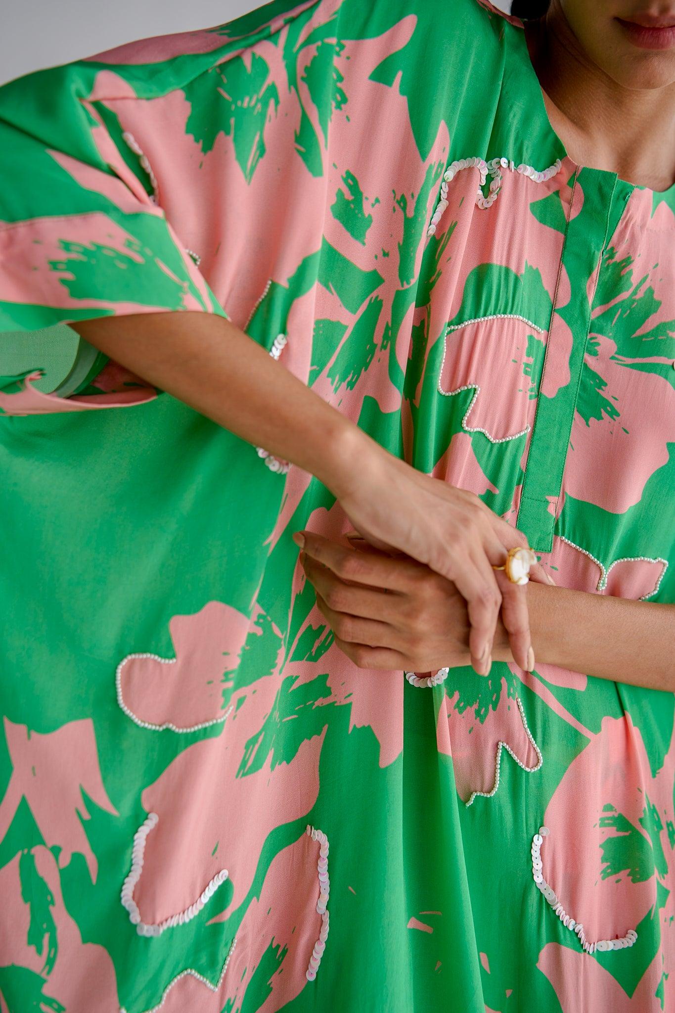 GREEN OVERSIZED COORD SET - Esha Arora