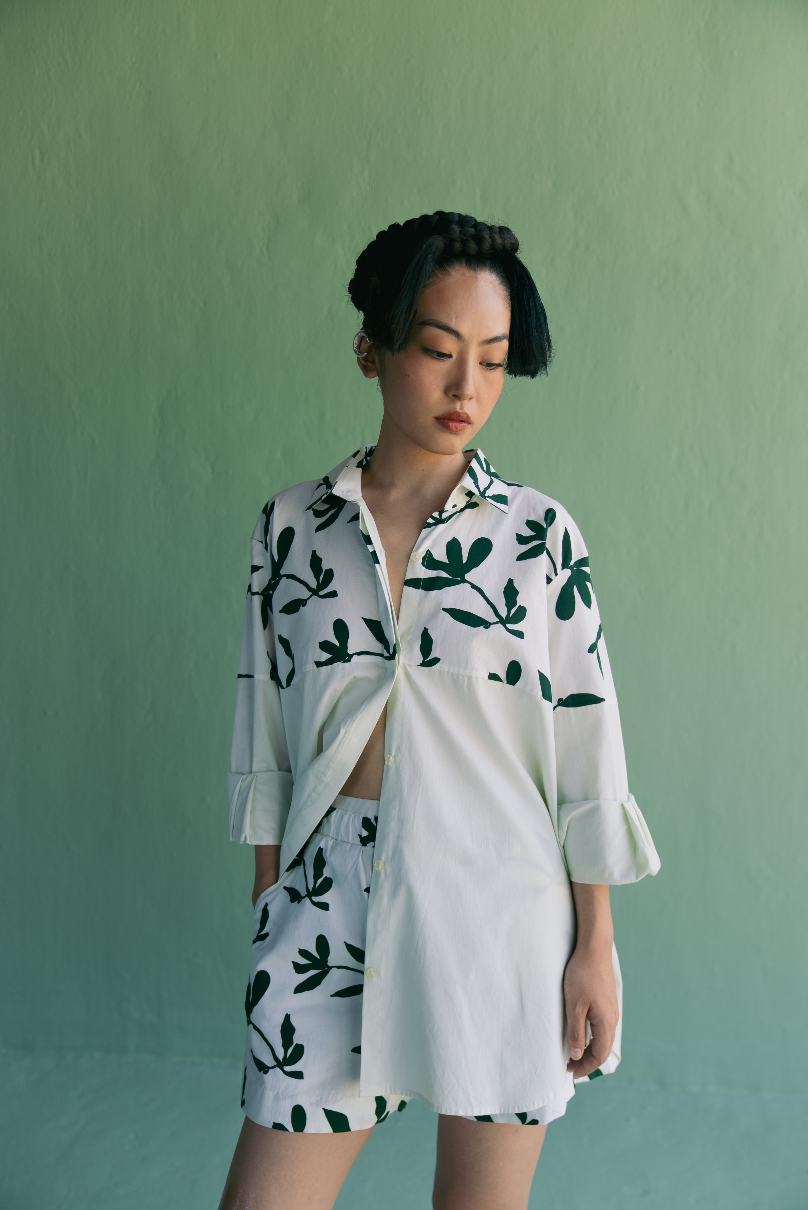 HALF N HALF SHORTS SET - XS / Shirt - coord set