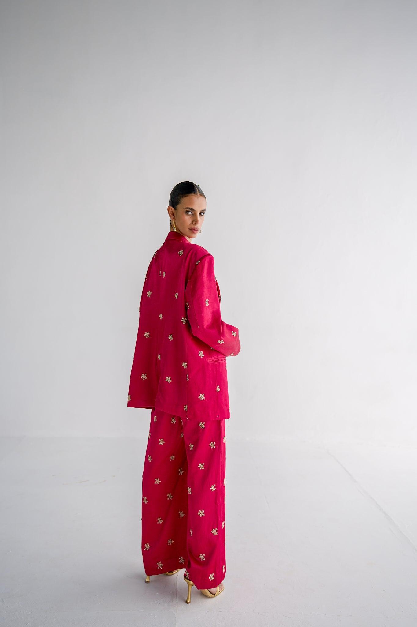 HOT PINK BLAZER PANT - Esha Arora