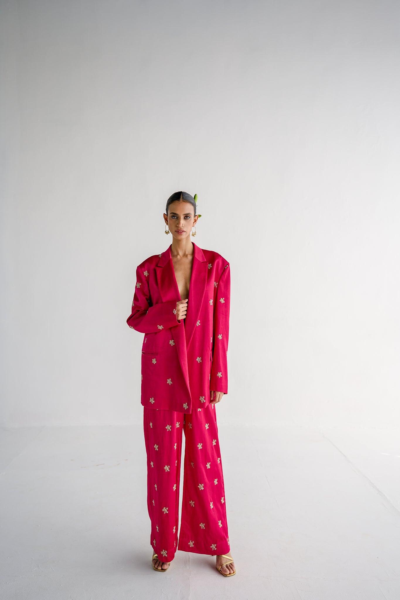 HOT PINK BLAZER PANT - Esha Arora