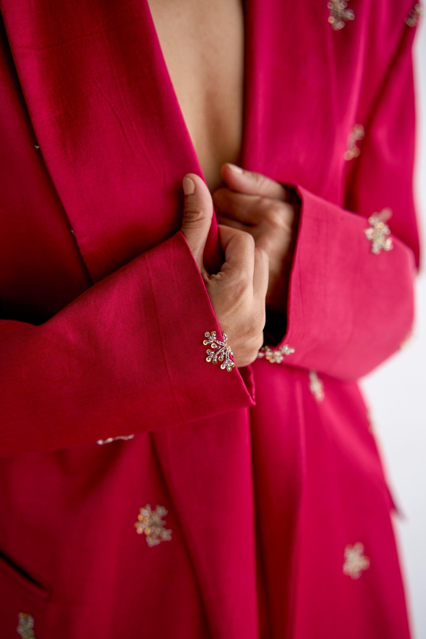 HOT PINK BLAZER PANT - Esha Arora