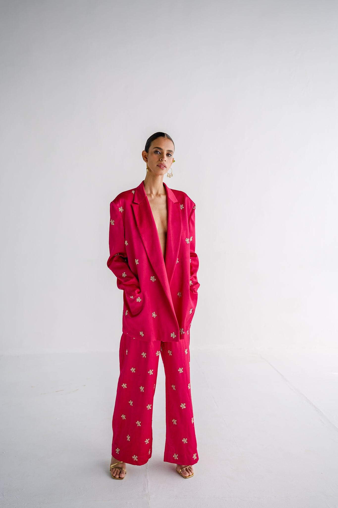 HOT PINK BLAZER PANT - Esha Arora