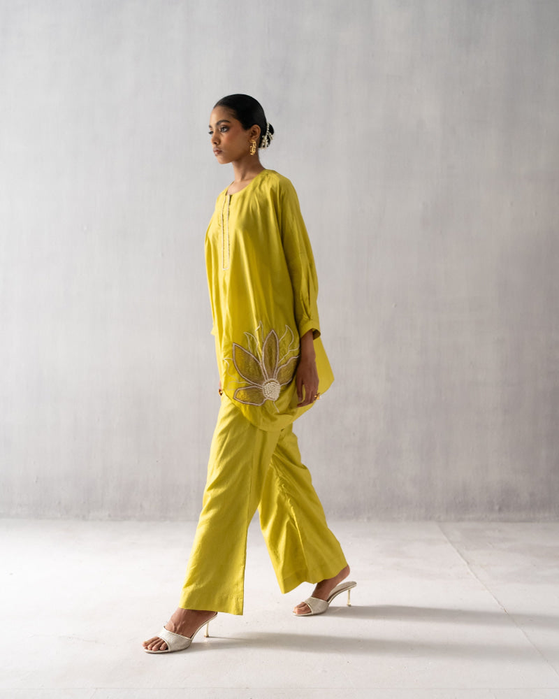 Lime green Kaftan Coord - Suit