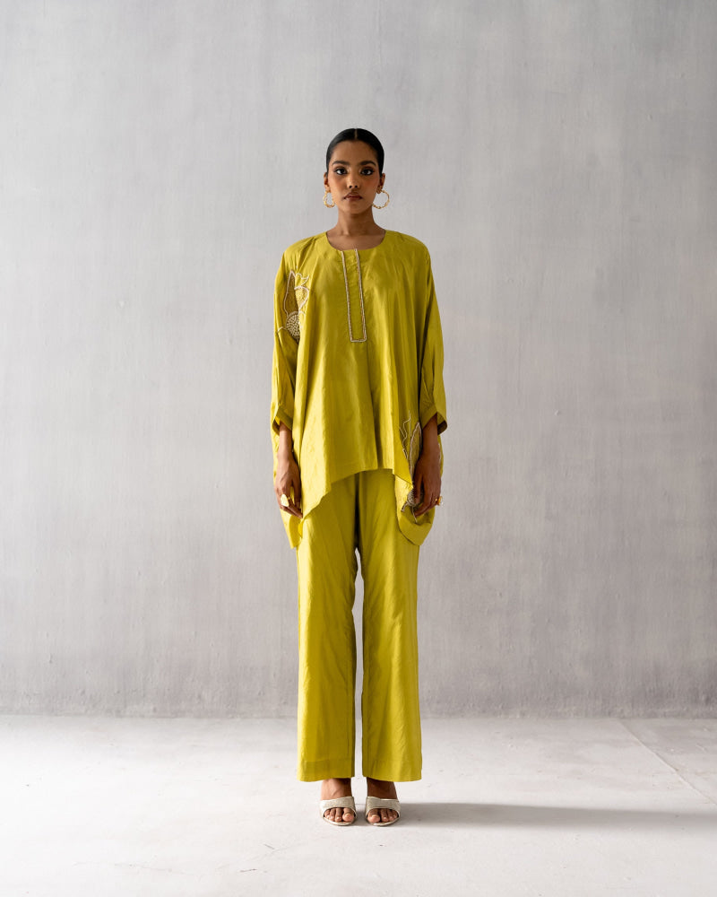 Lime green Kaftan Coord - Suit