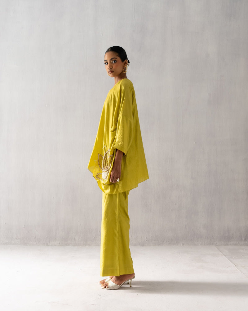 Lime green Kaftan Coord - Suit