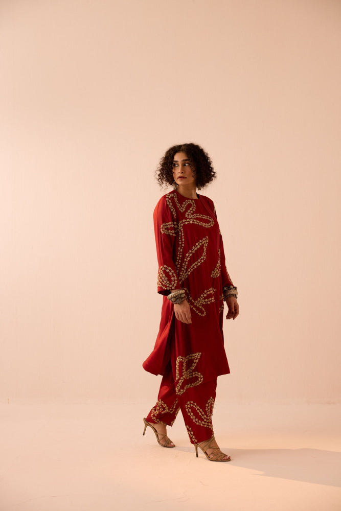 MAROON KURTA SET - kurta set