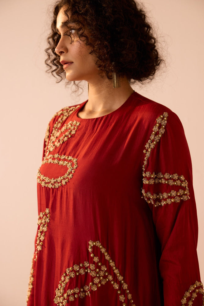 MAROON KURTA SET - kurta set