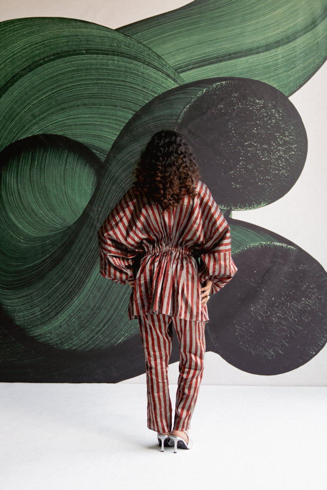 Maroon Stripes Coord Set - coord set