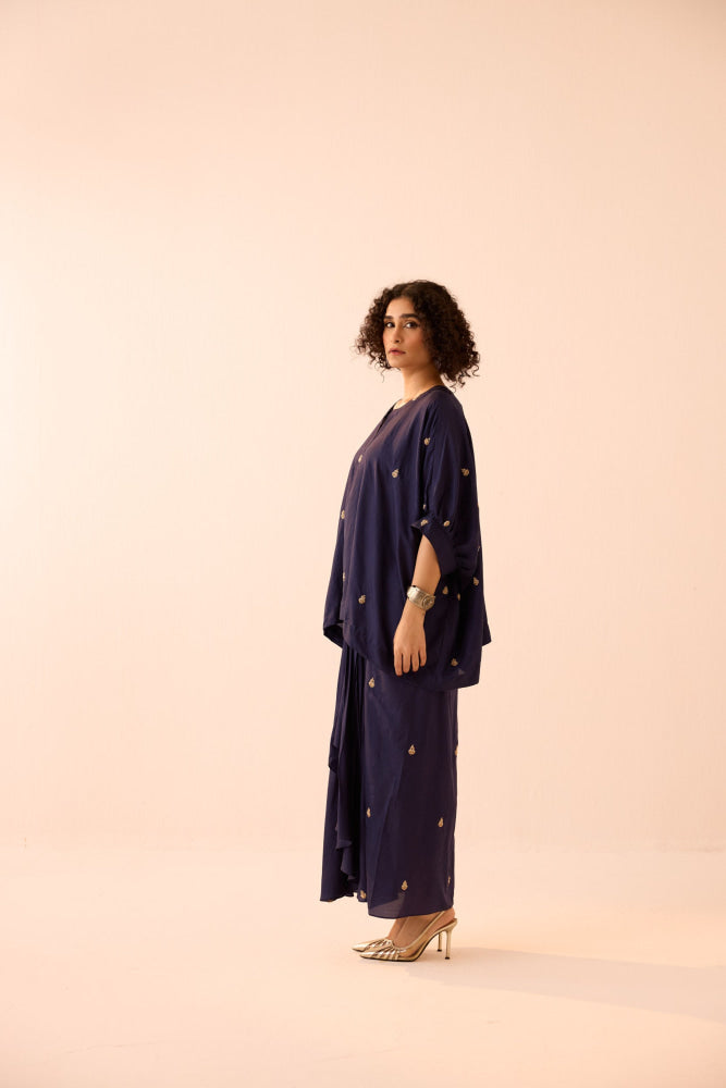 NAVY BLUE SKIRT SET - coord set