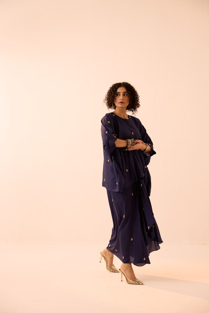 NAVY BLUE SKIRT SET - coord set