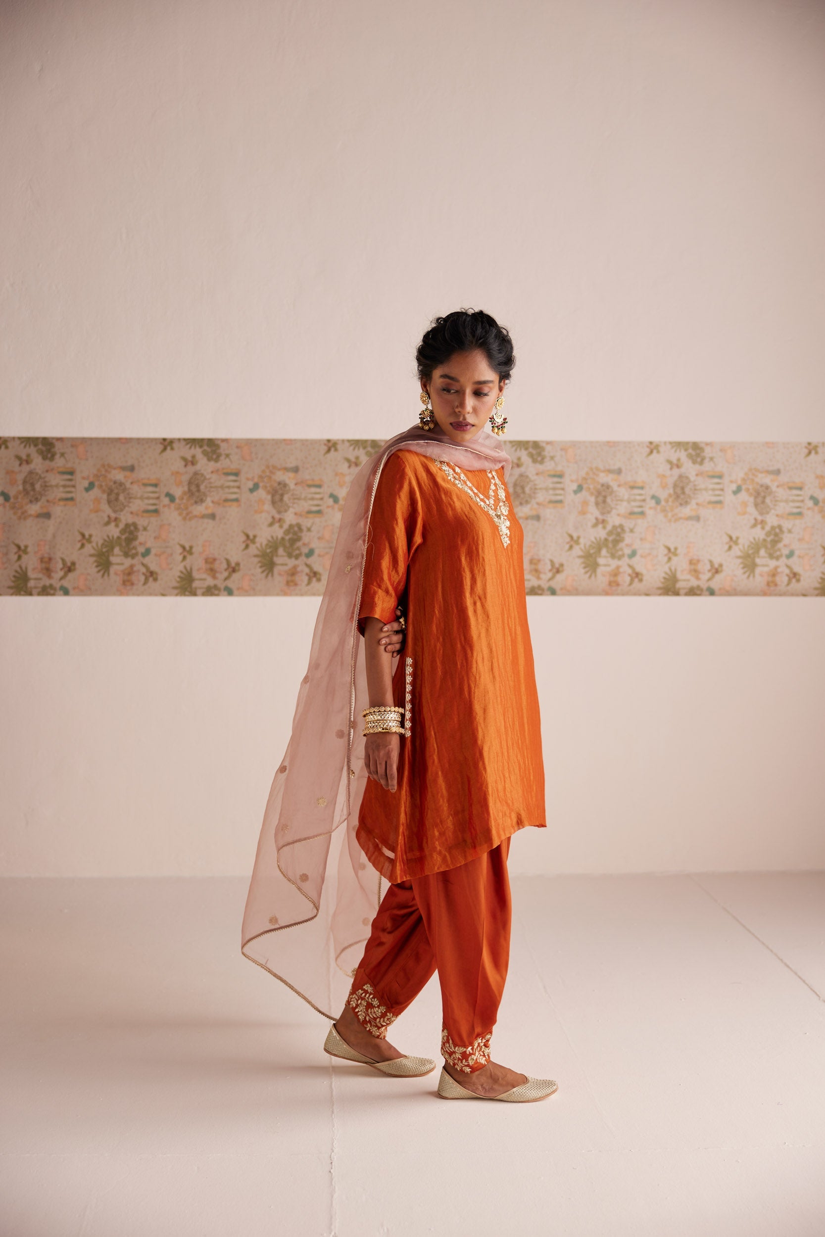 Orange A- line suit - Suit