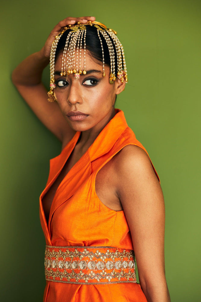 ORANGE JACKET PANT - Esha Arora