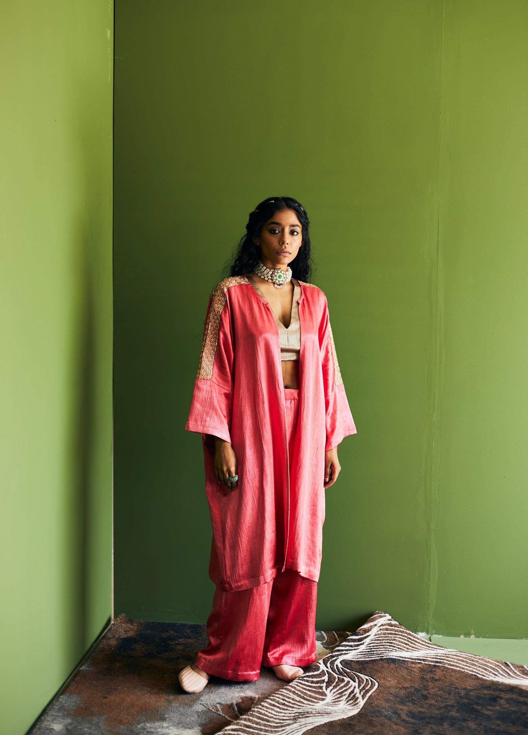 PEACH KIMONO SET - Esha Arora