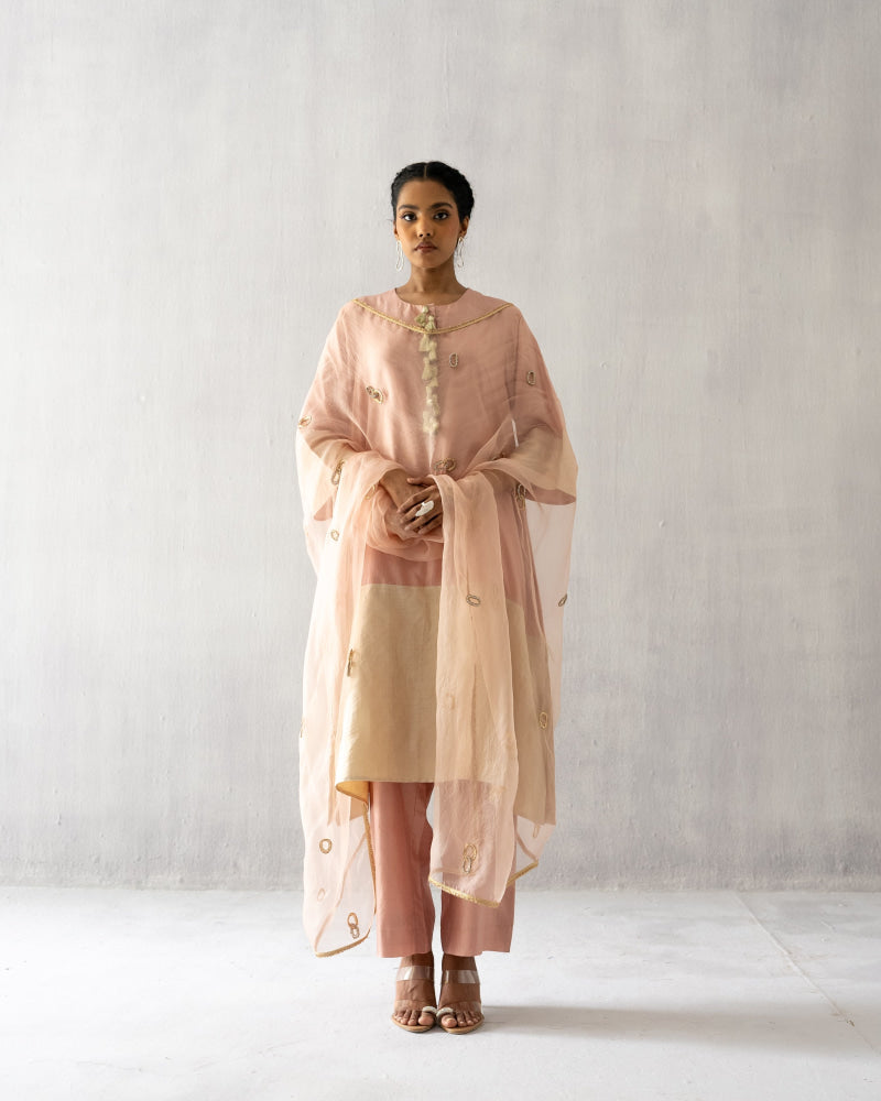 Pink A line tissue suit - Suit