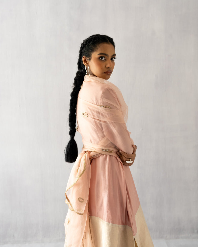 Pink A line tissue suit - Suit