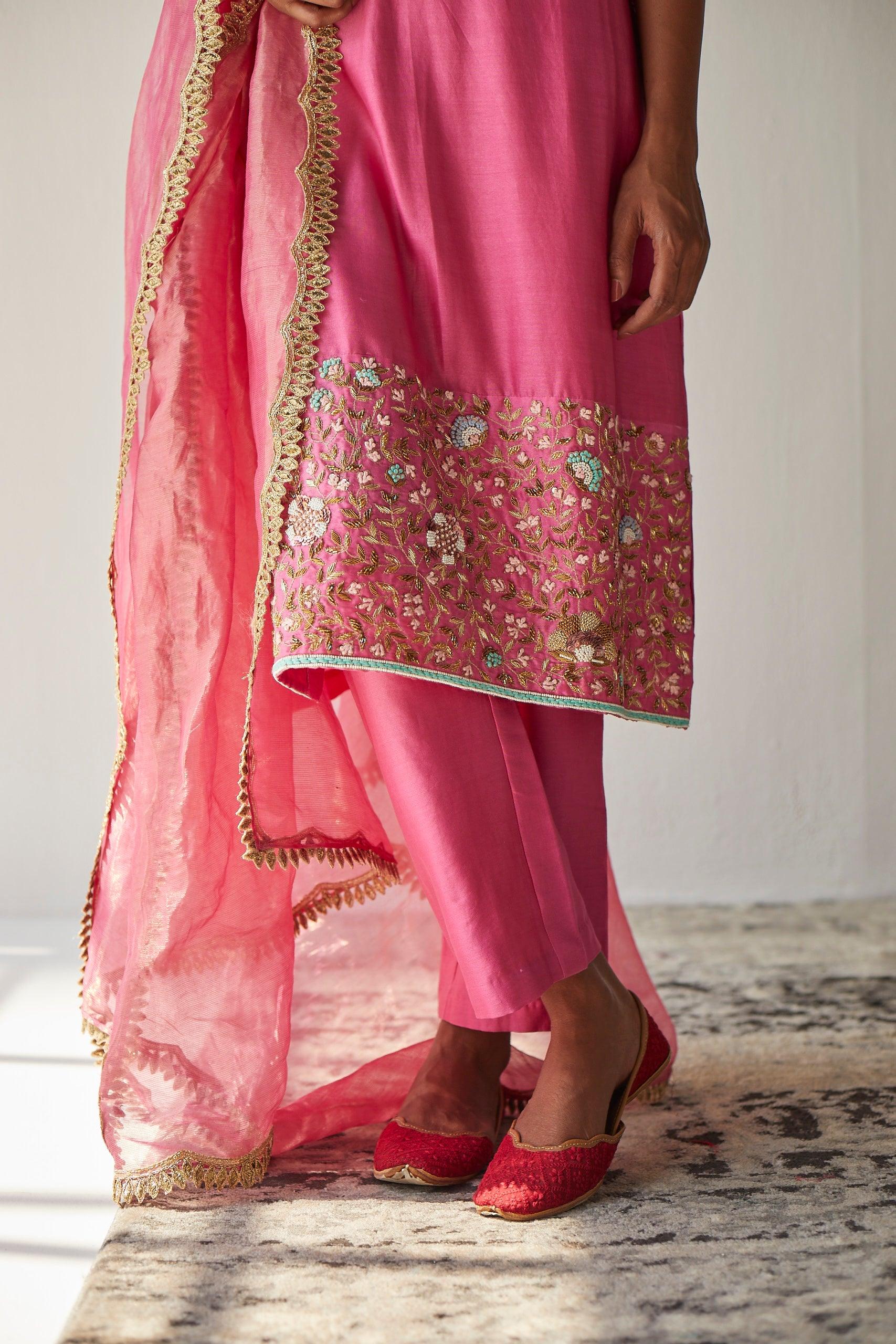 PINK CHANDERI SUIT - Esha Arora