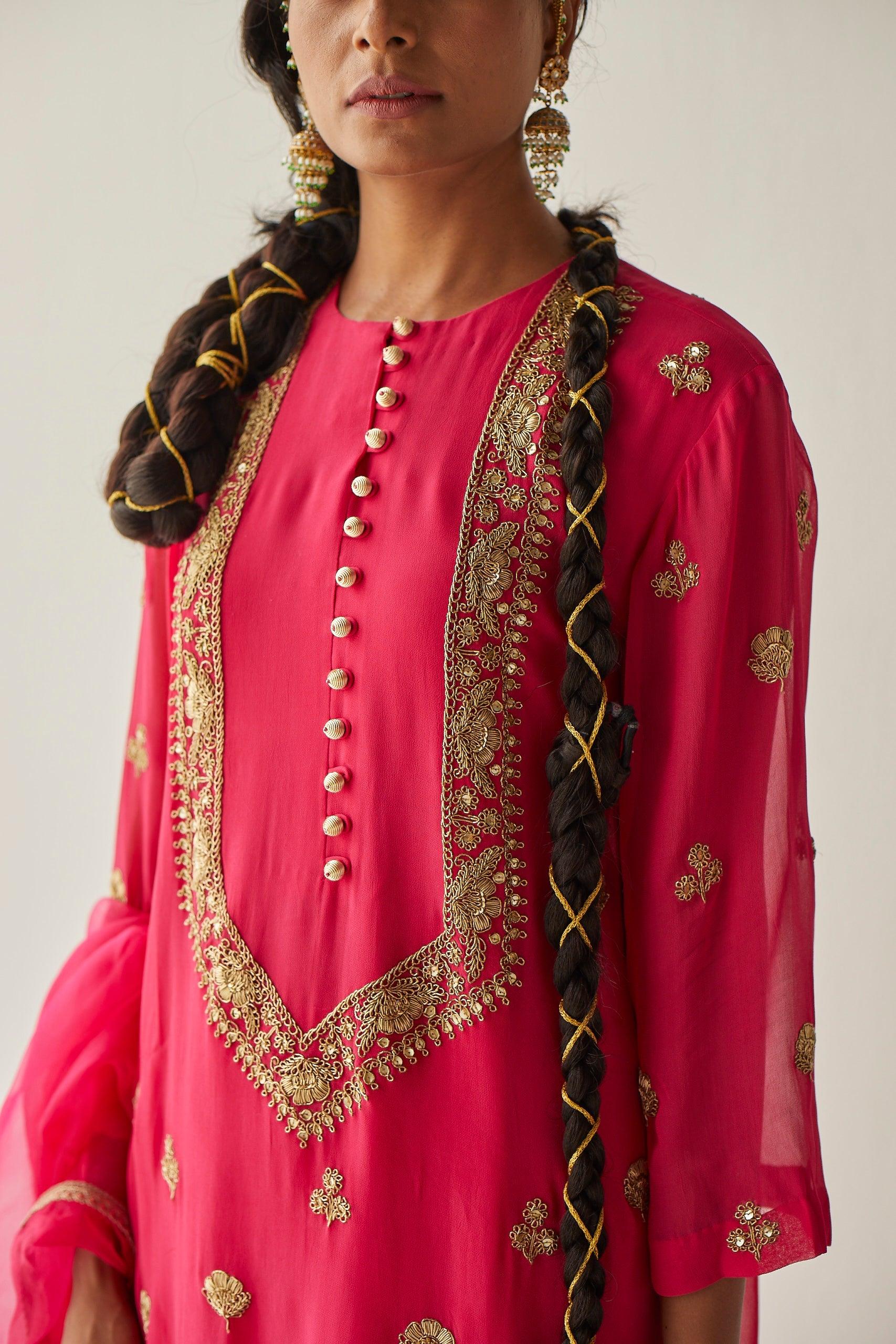 PINK GEORGETTE SUIT - Esha Arora