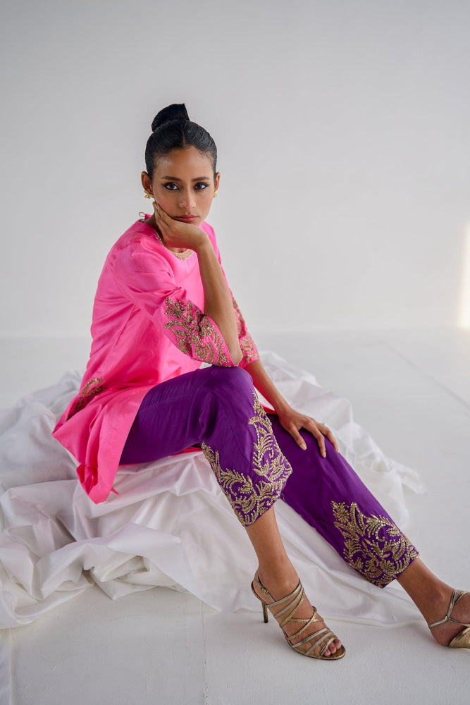 PINK SILK SUIT - Esha Arora