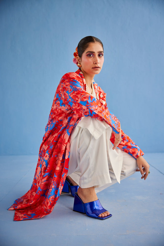 PRINTED TRENCH SET - jacket pants
