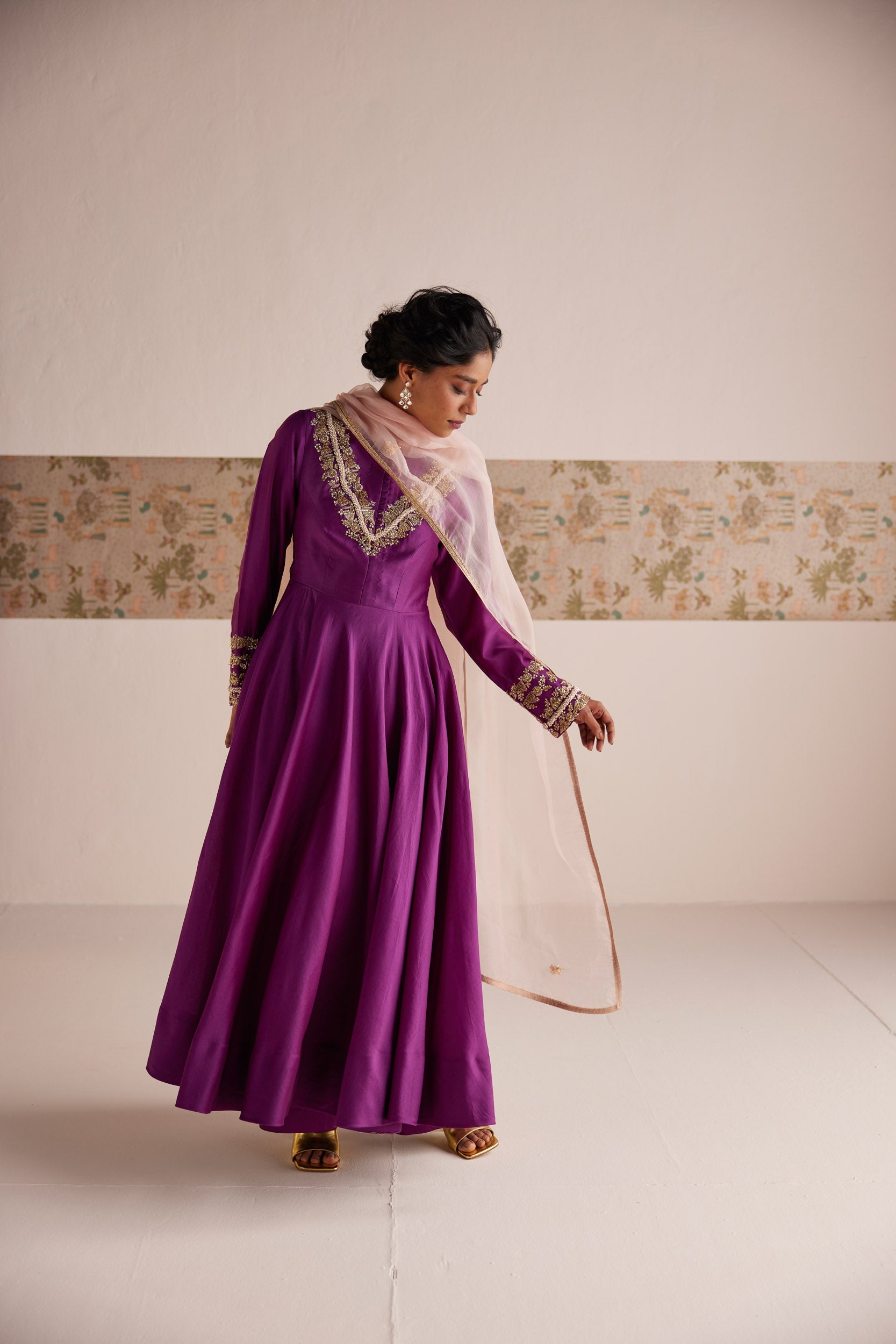 Purple Anarkali Suit - Suit